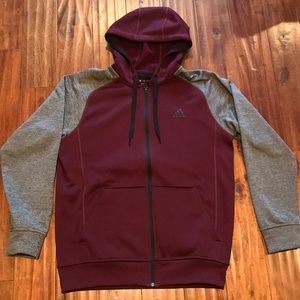 Men’s Adidas Climawarm Jacket (Maroon/Grey) Size M